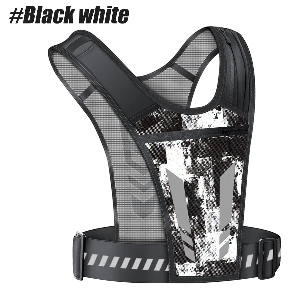 Reflective Running Phone Holder Vest for Men and Women, Jogging, Walking, Exercise,Gym, Workout. Adjustable Strap Key Pocket