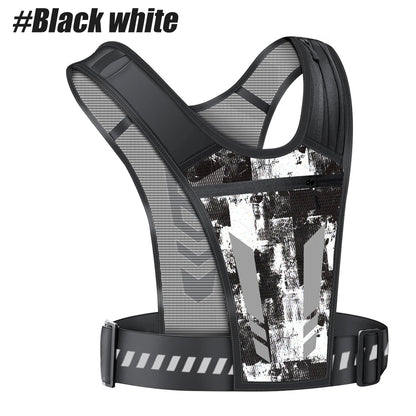 Reflective Running Phone Holder Vest for Men and Women, Jogging, Walking, Exercise,Gym, Workout. Adjustable Strap Key Pocket