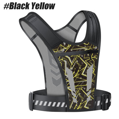 Reflective Running Phone Holder Vest for Men and Women, Jogging, Walking, Exercise,Gym, Workout. Adjustable Strap Key Pocket